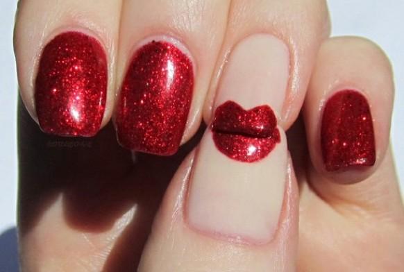 6. "Lips and Glitter Nail Art Tutorial" - wide 10