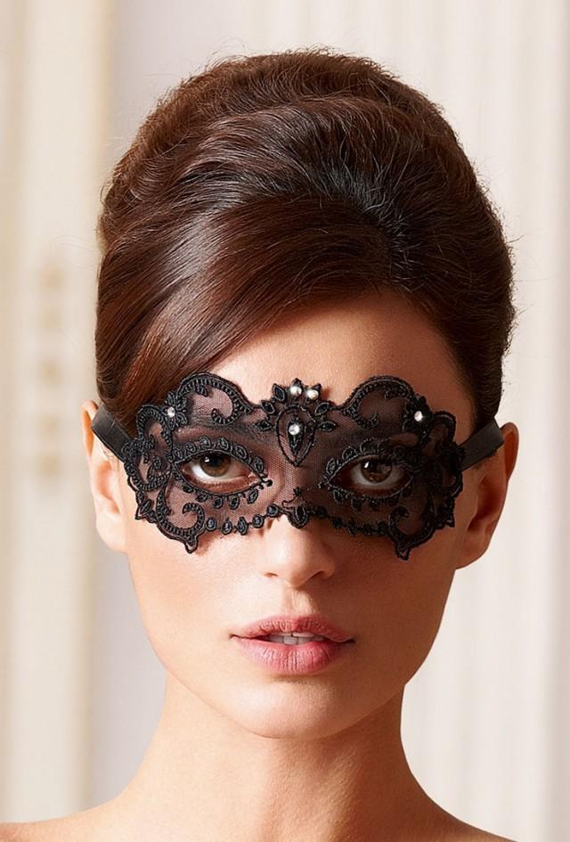 Classy Black Masquerade Wedding Lace Mask #2051863 - Weddbook