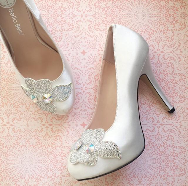 white satin platform shoes