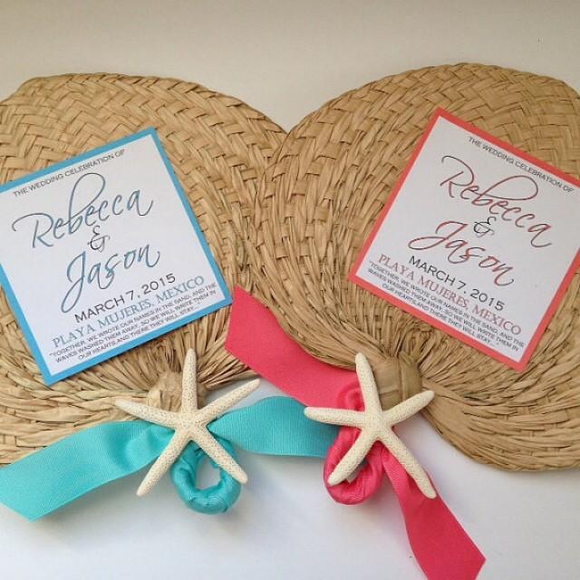 raffia fans wedding