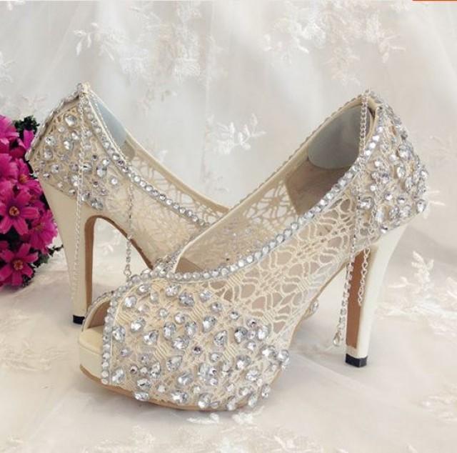 lace bride shoes