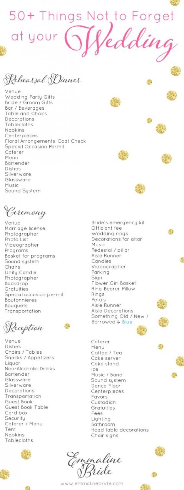 Wedding Day Checklist Printable 50 Things Not To Forget 2536363 