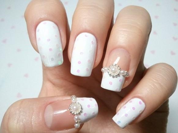8. Glitter Short Bridal Nail Designs - wide 10