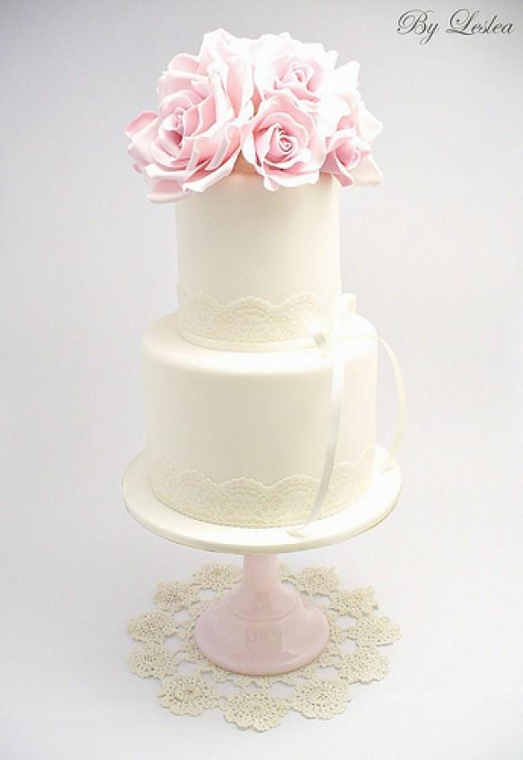 Pink Wedding - Pink Roses With Lace #1987318 - Weddbook