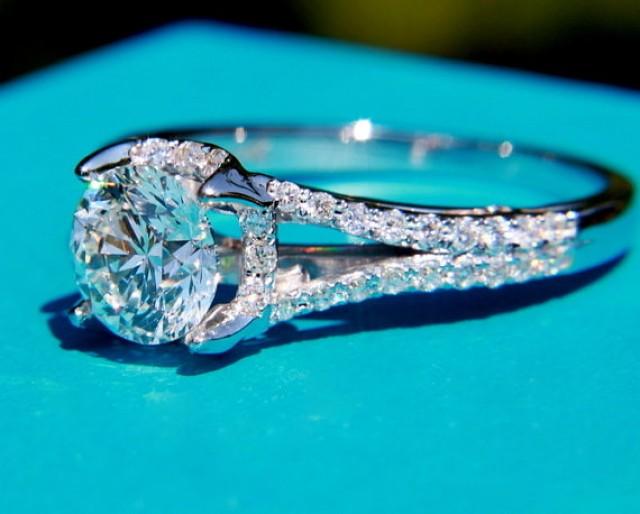 PLATINUM - Diamond Engagement Ring Semi Mount Setting - .50 Carat Round ...