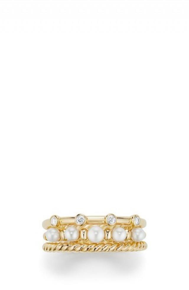 David Yurman Petite Perle Narrow Multi Row Ring With Pearls And ...