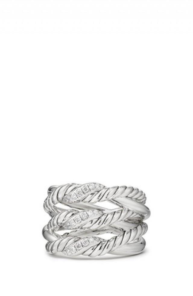 David Yurman Continuance® 3-Row Ring With Diamonds #2844623 - Weddbook